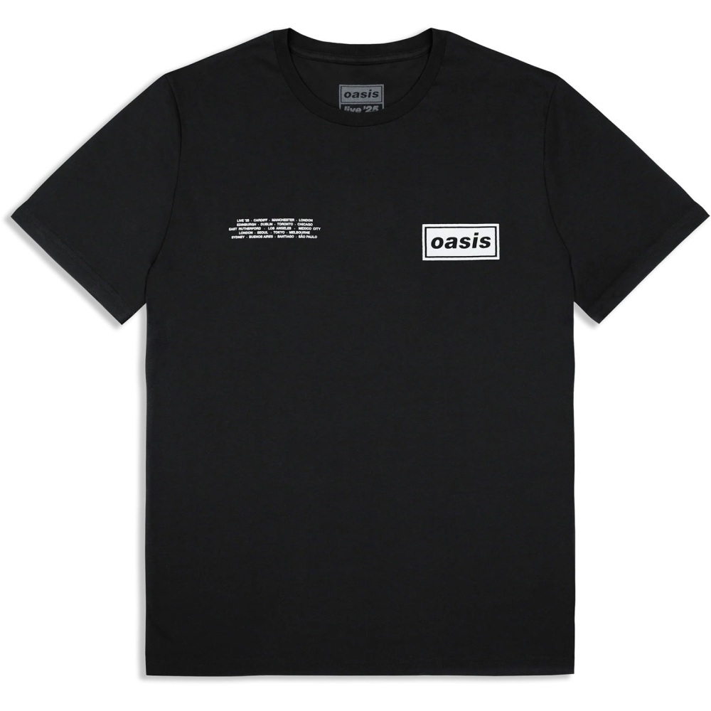 Oasis - Global Cities Logo Mens Tshirt - Black